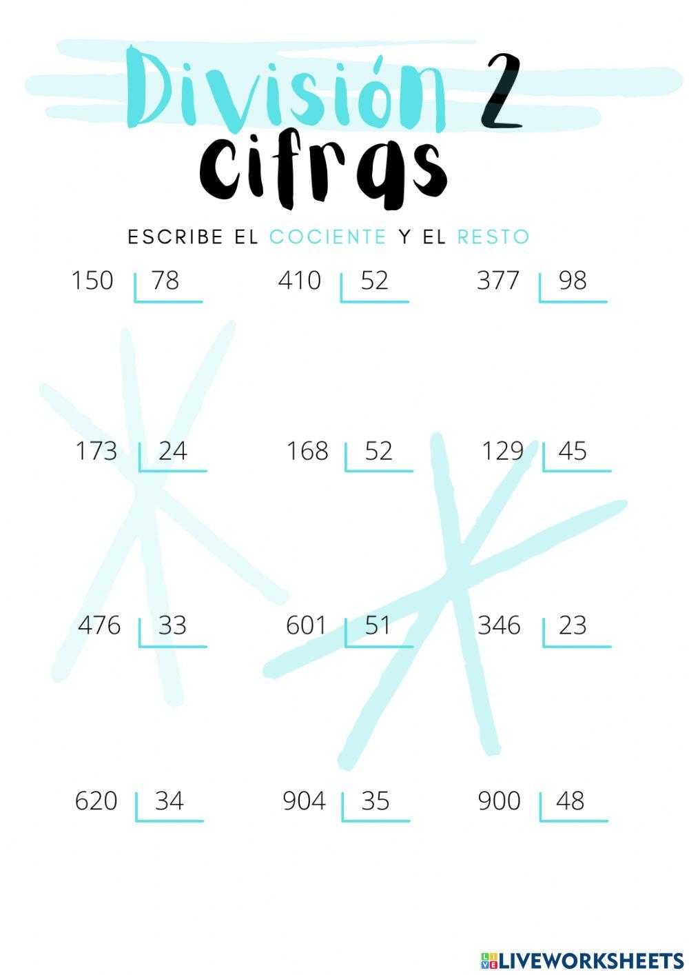 Divisiones dos cifras