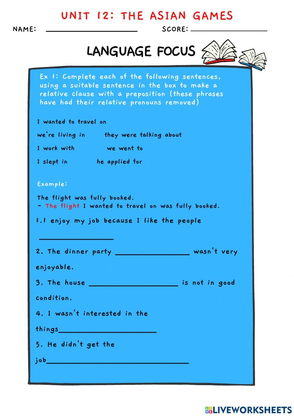 CALT TA1813 Language Focus (Nguyễn Ngô Duy Khánh) online exercise