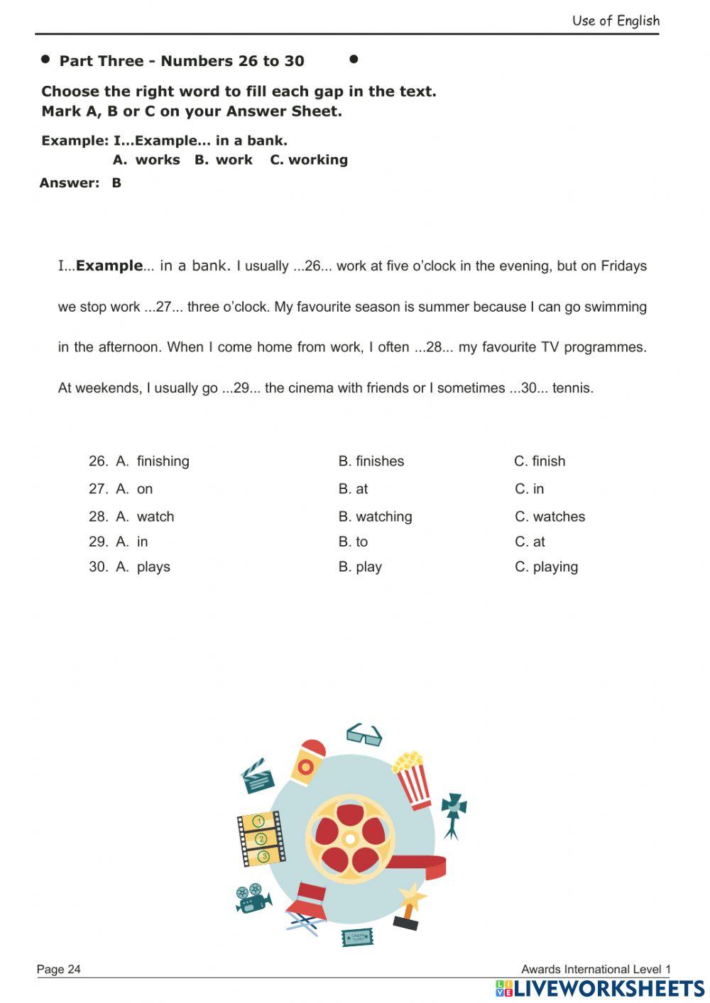 TEST 4 AWARDS INTERNATIONAL LEVEL 1