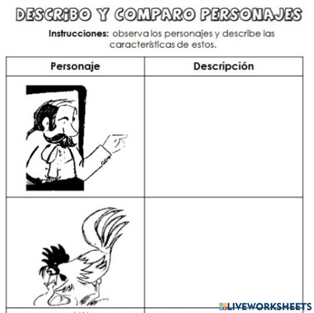 Describo y comparo personajes