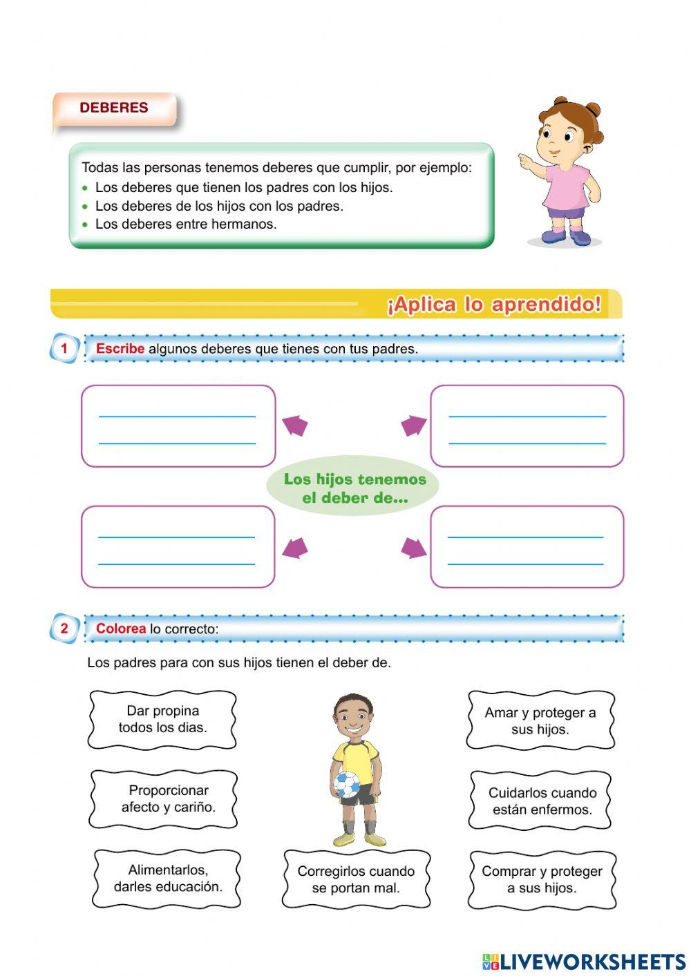 Deberes de los niños Deberes de los niños