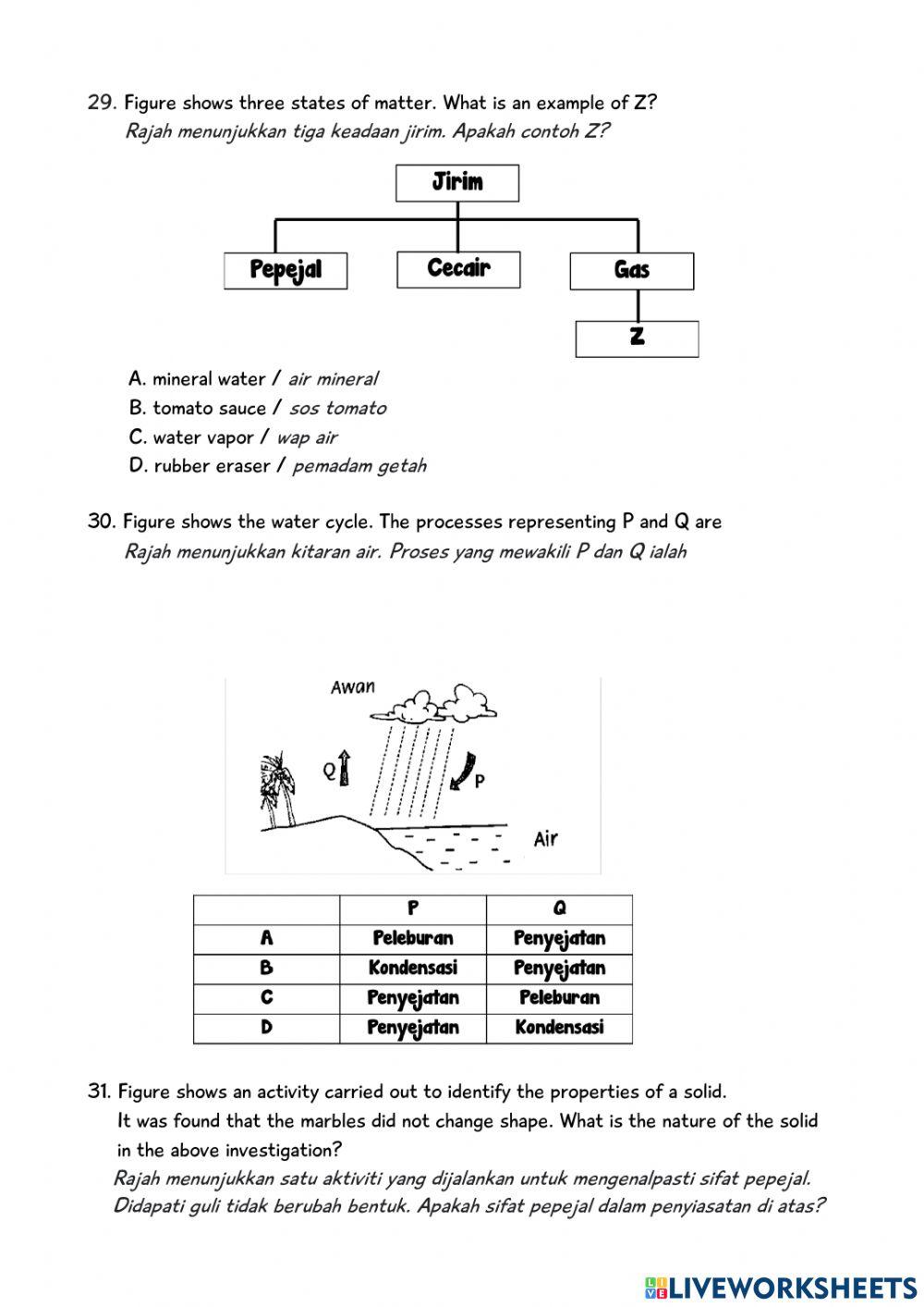 KUIZ SAINS AKHIR TAHUN - TAHUN 5 DLP part 2