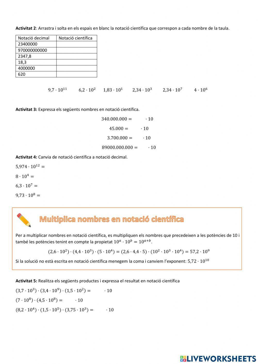 Notació Científica (nombres grans)
