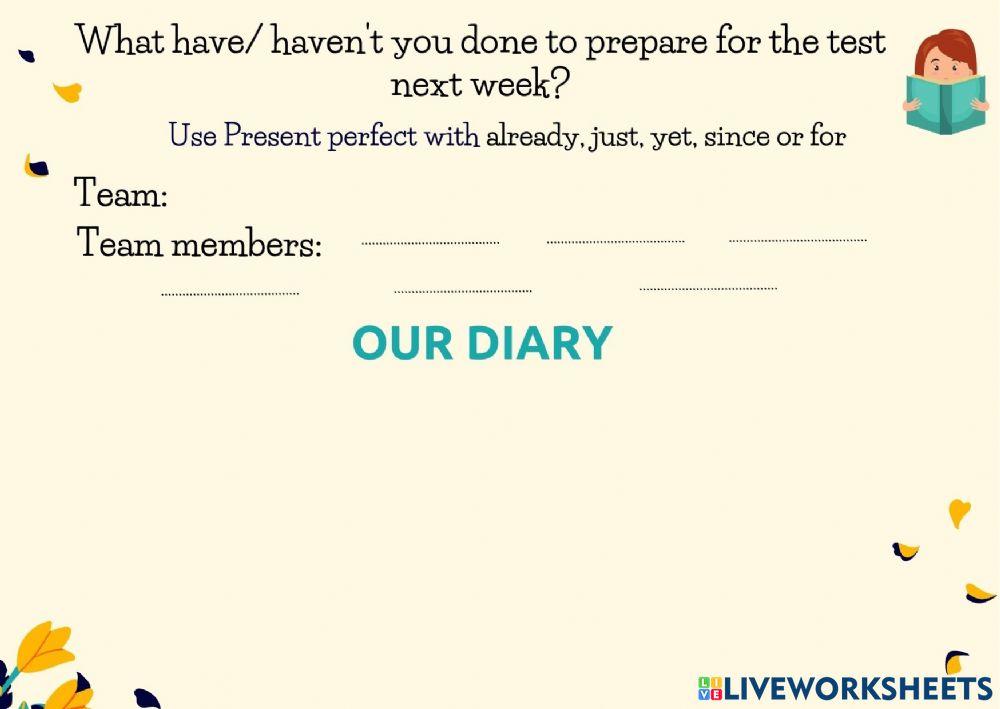 Present perfect with already, just, yet, since, for