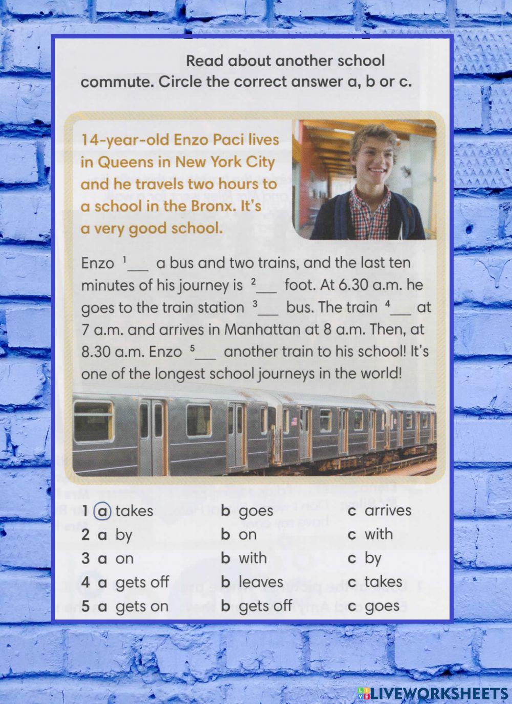 Means of transport, transport verbs