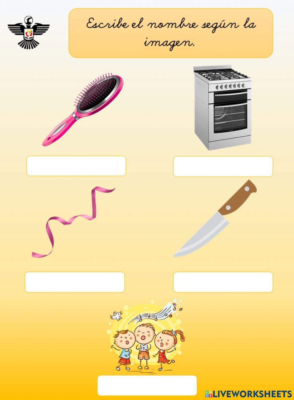 Escribe el nombre según la imagen