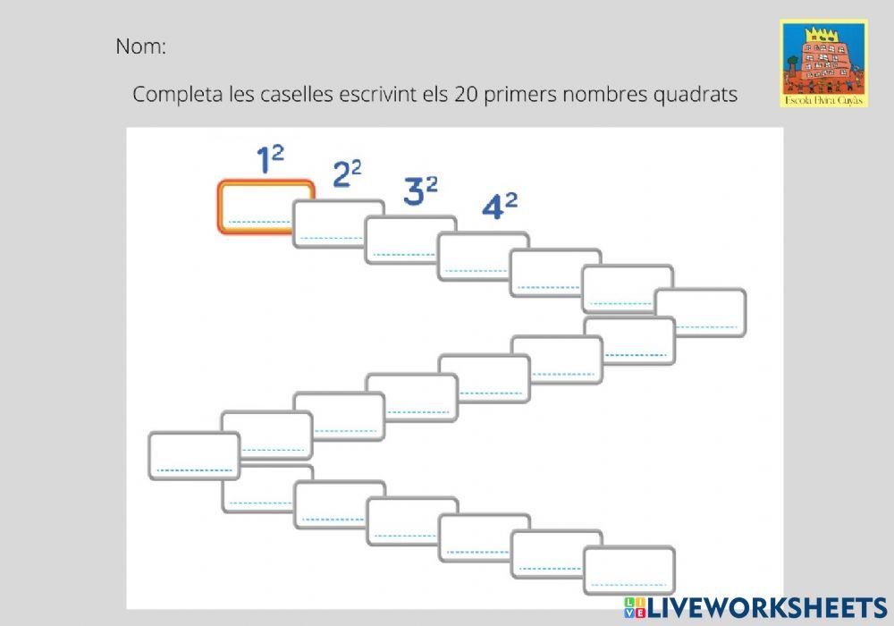 Nombres quadrats Nombres quadrats