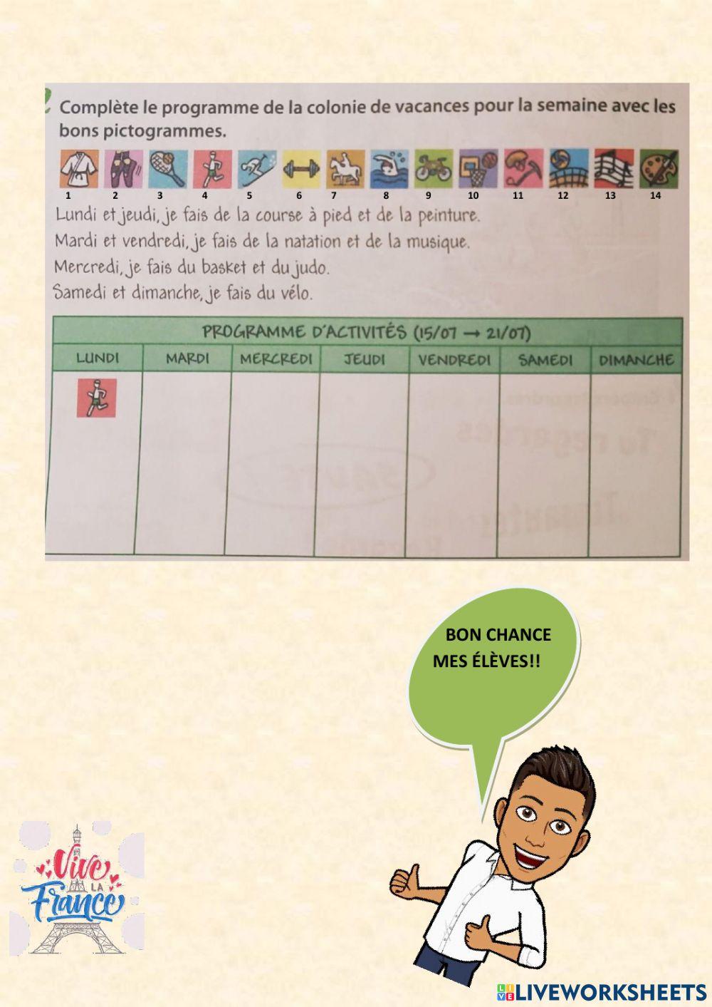 Prueba francés 1T 6º