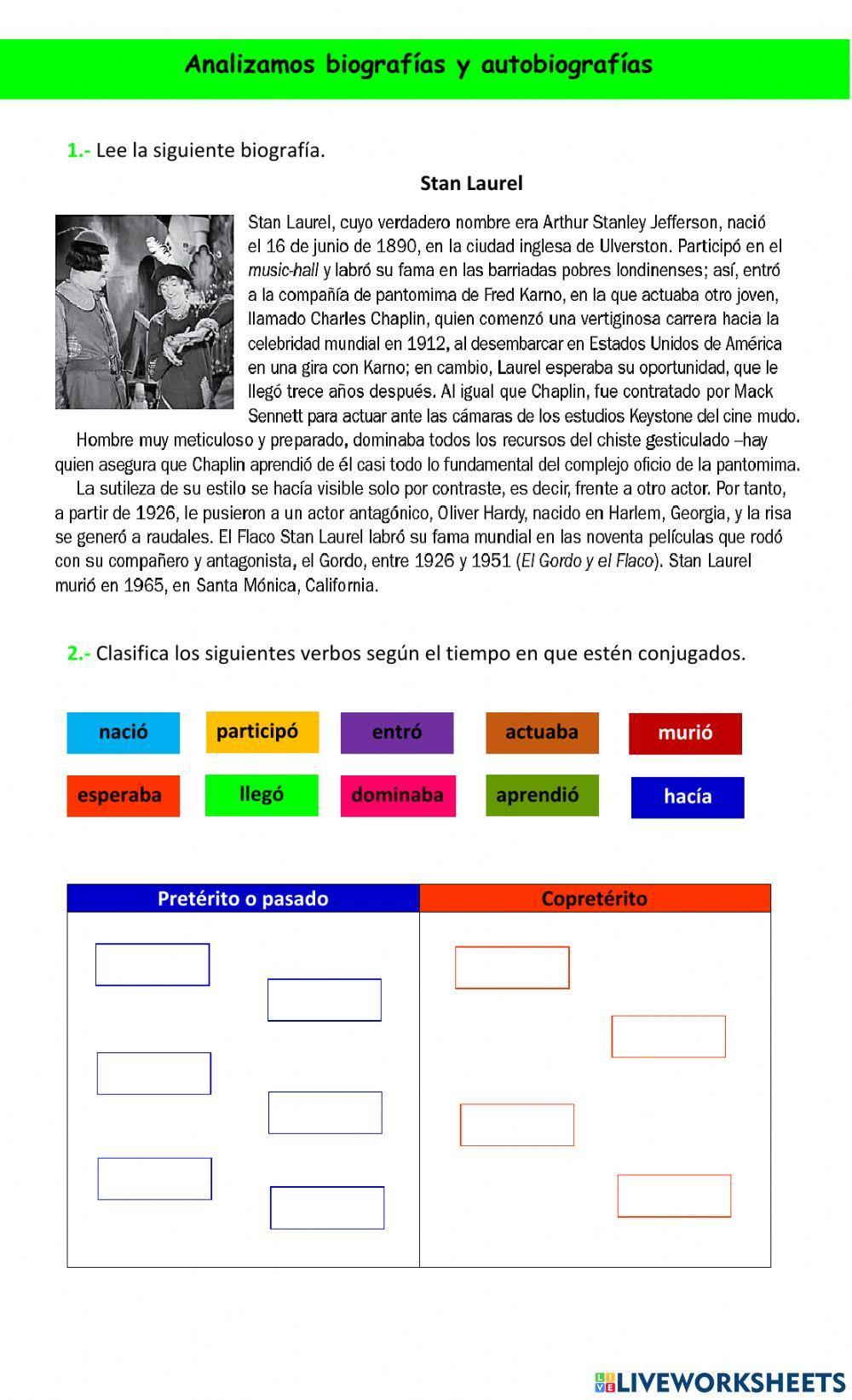 Analizamos biografías y autobiografías