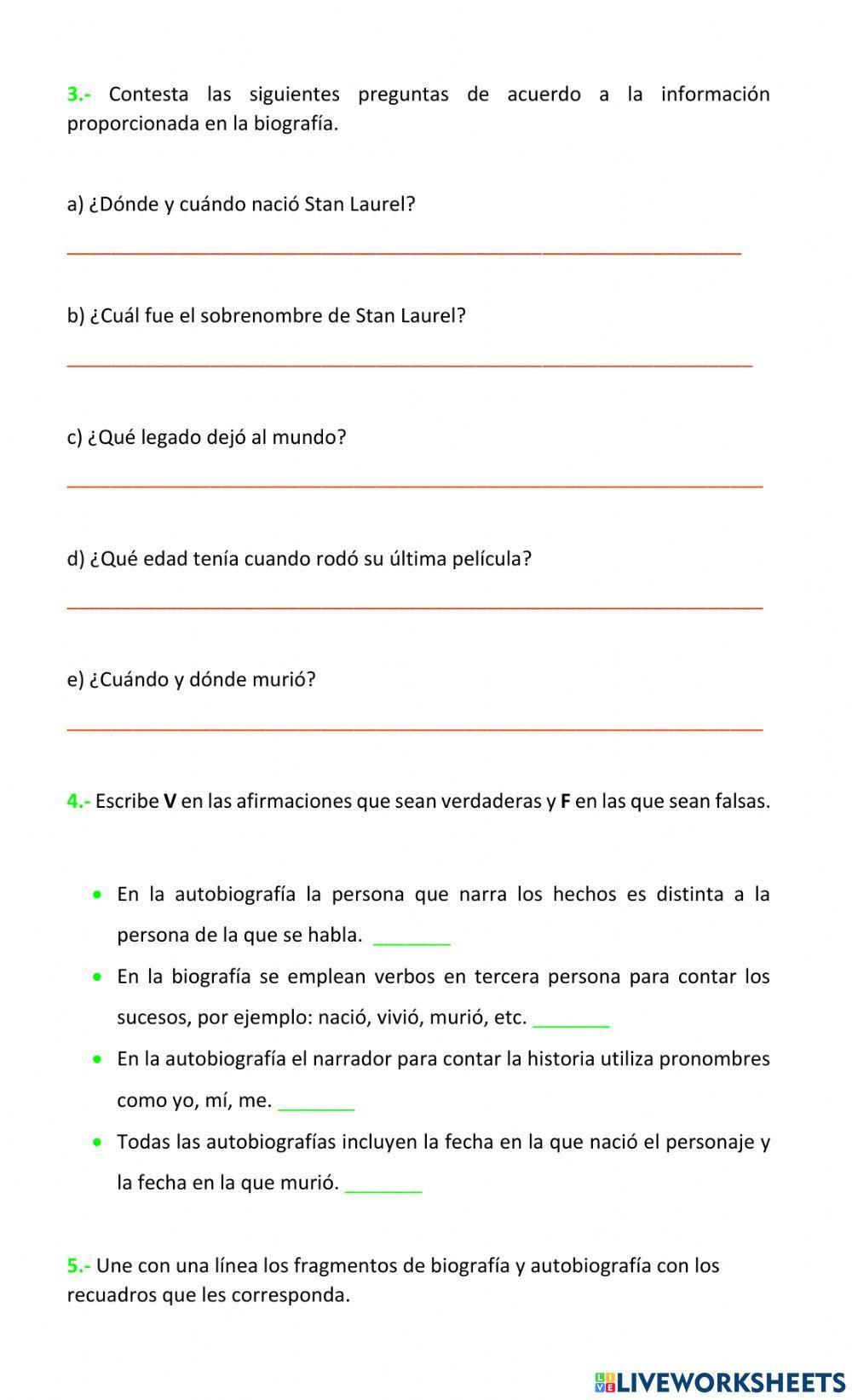 Analizamos biografías y autobiografías