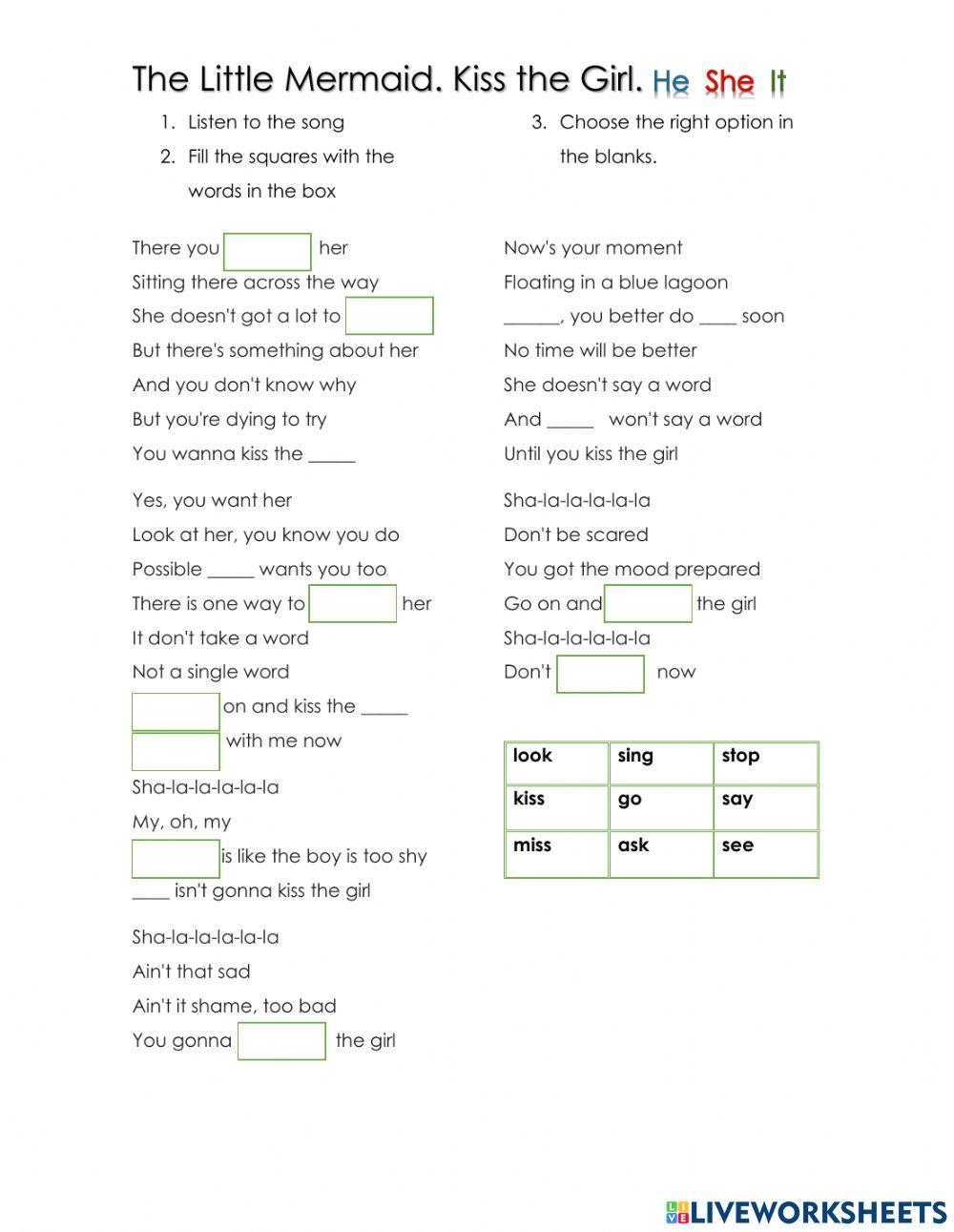 The Little Mermaid- Kiss the girl- He-She-It