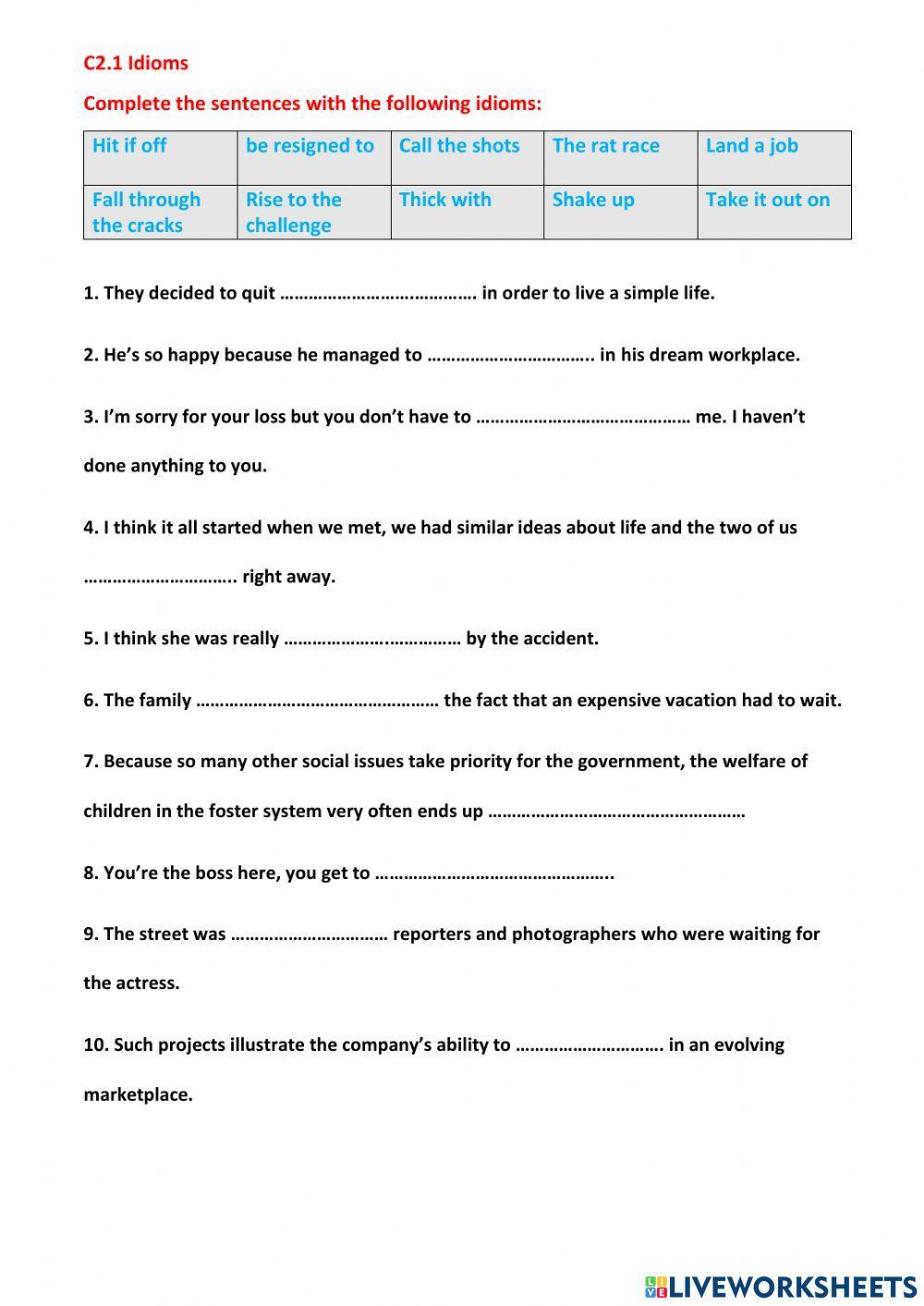 C2.1 Idioms-Collocations