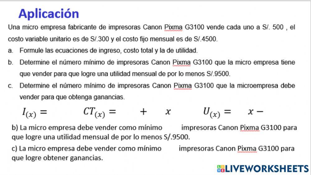 Ecuaciones Empresariales 2