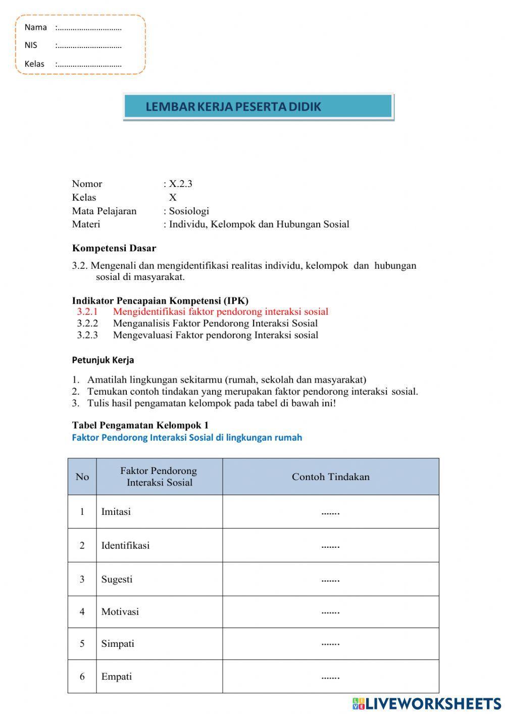 Lkpd hubungan sosial pengamatan