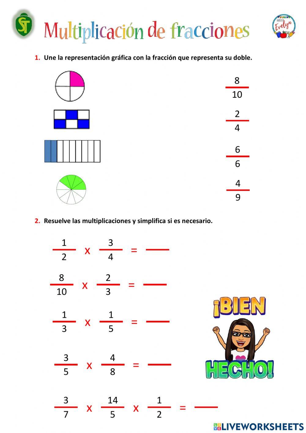 Multiplicación de fracciones Multiplicación de fracciones
