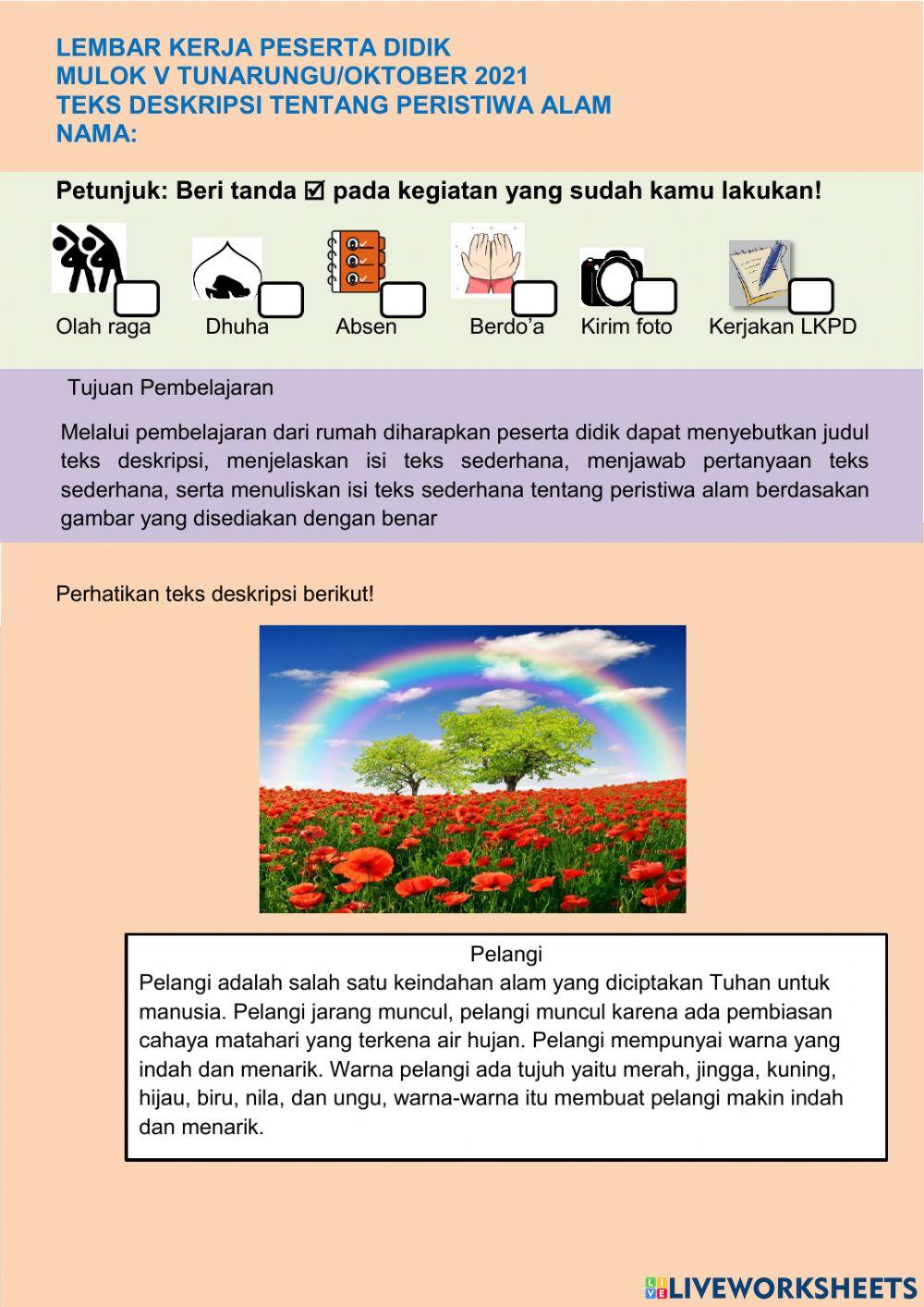 Lkpd mulok teks deskripsi