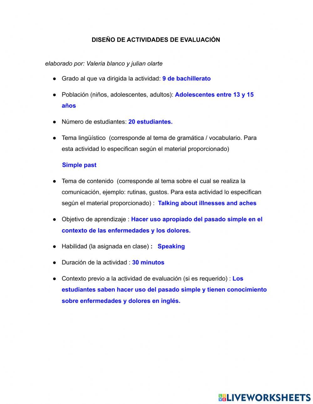 Diseño de actividad didactica