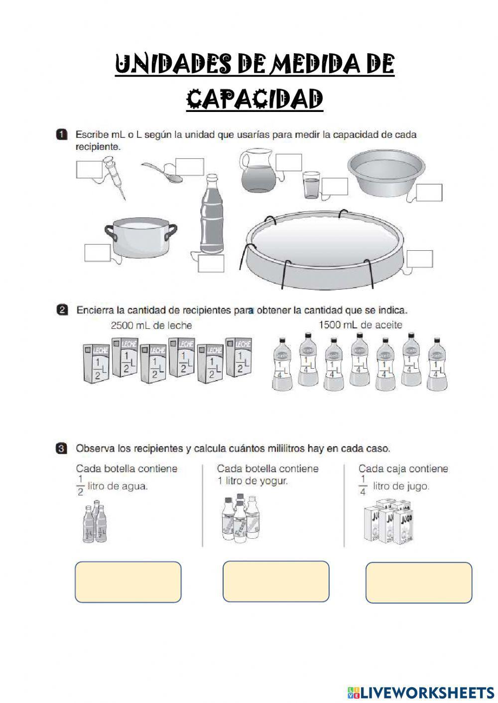 Unidades de medida de Capacidad