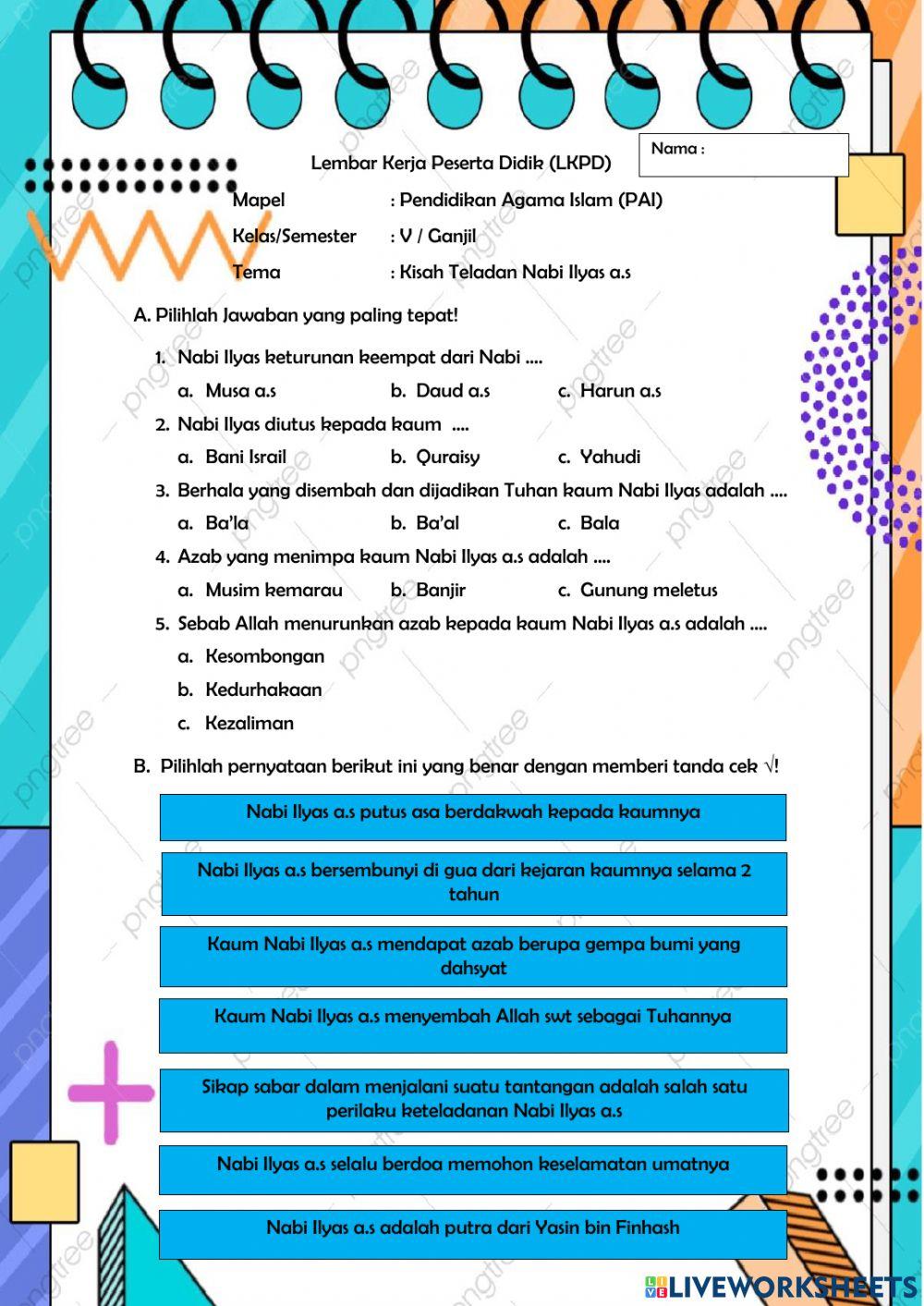 Kisah Teladan Nabi Ilyas a.s