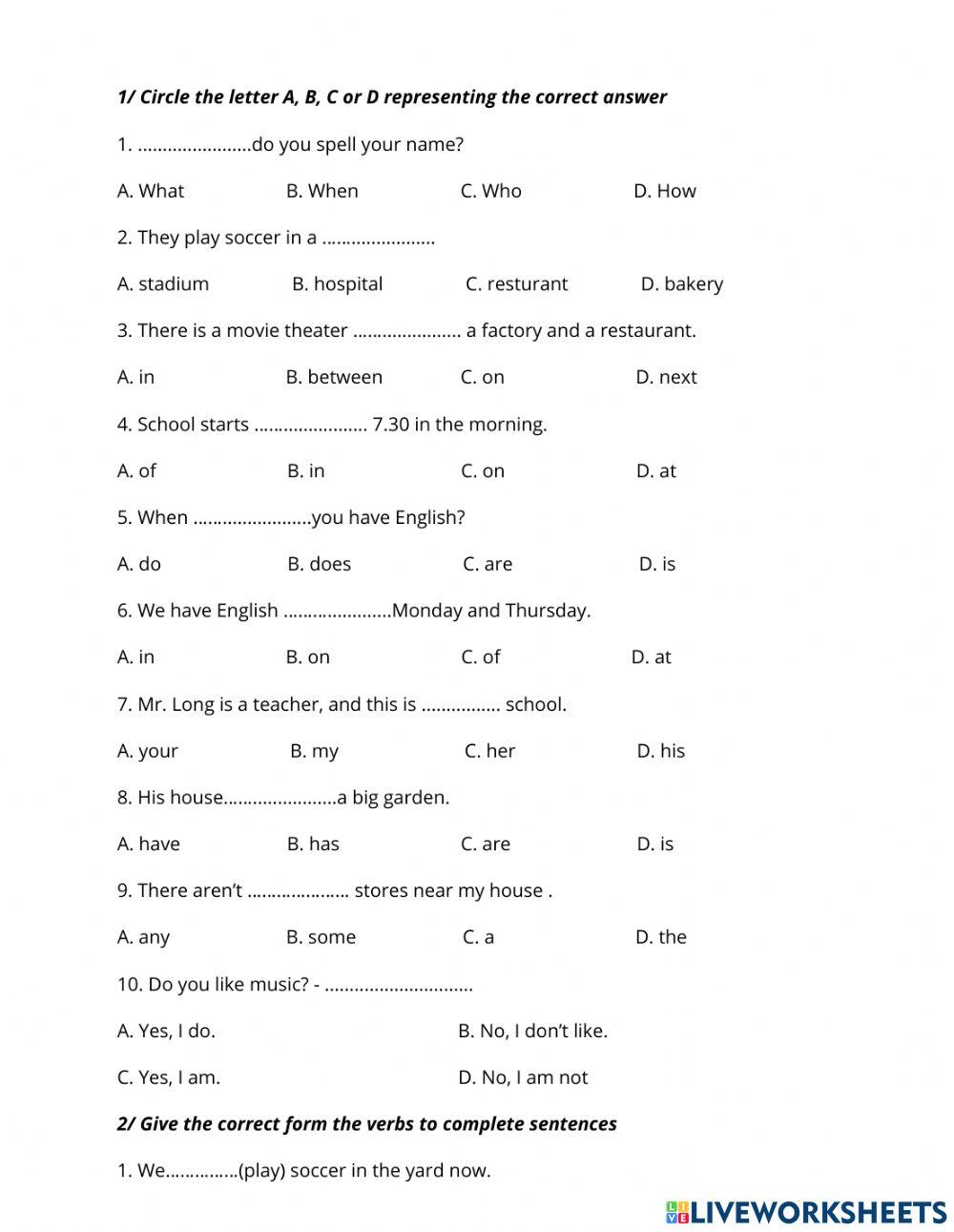 Test 1 mid 1 grade 6