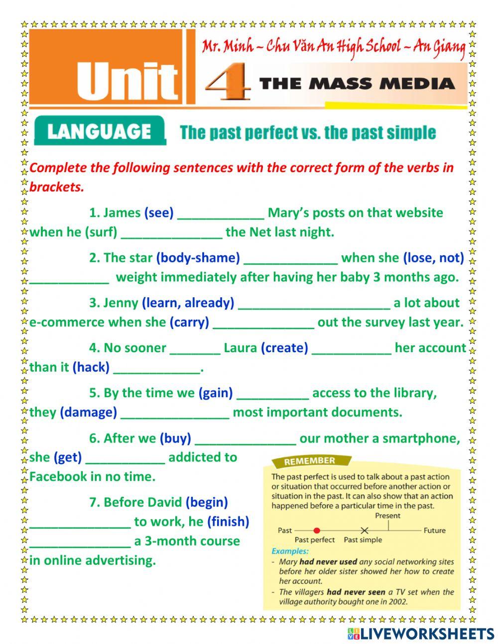 English 12 - Unit 4 - Language Practice