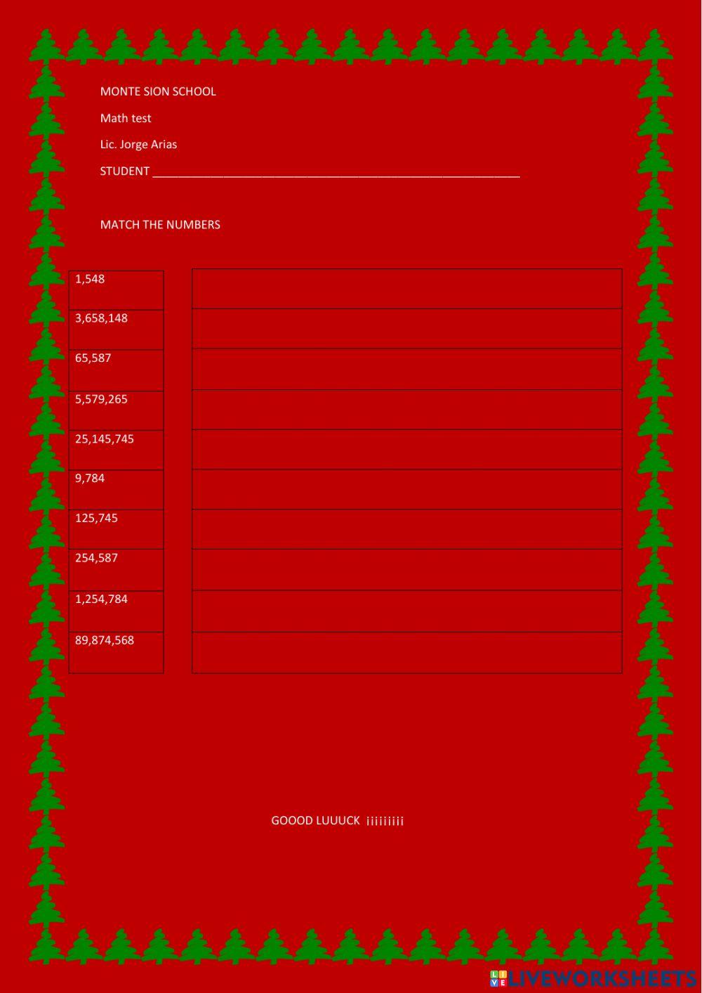 Large numbers online pdf worksheet Live Worksheets