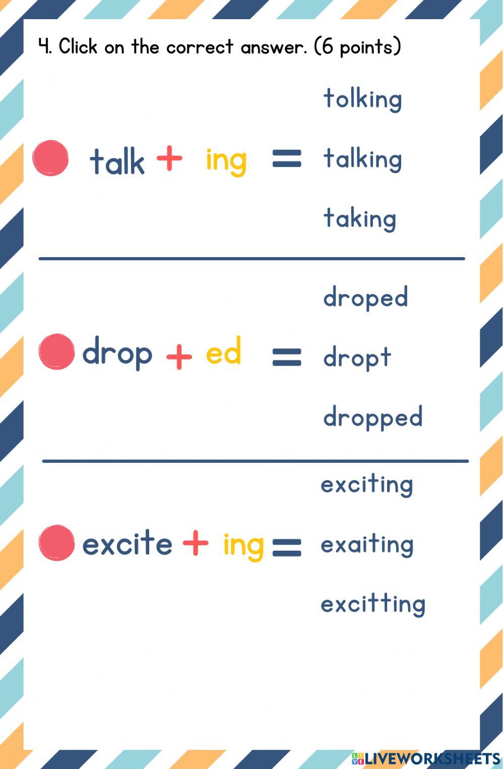 Spelling test units 1 to 5