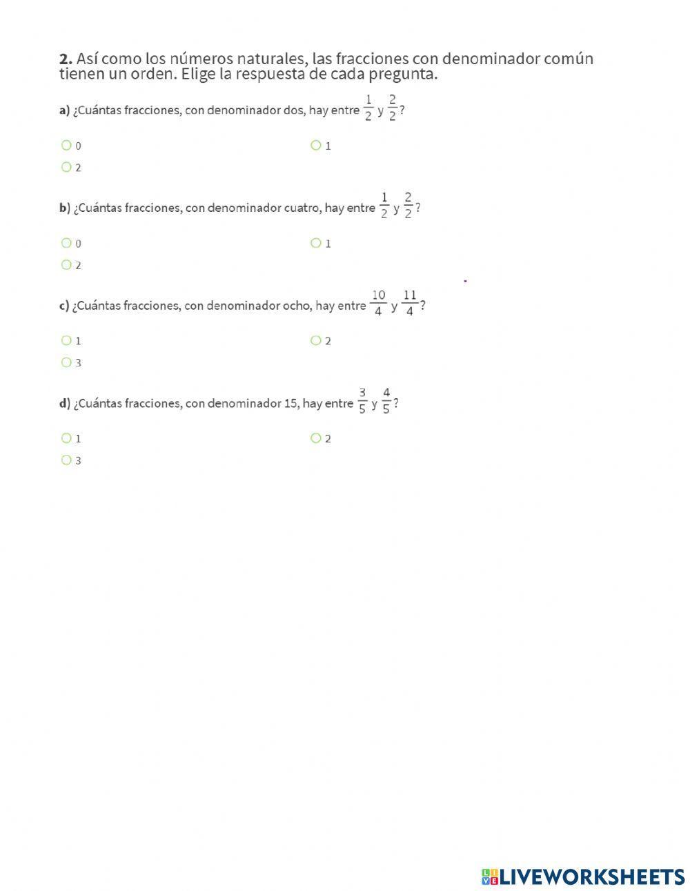 Punto medio entre 2 fracciones