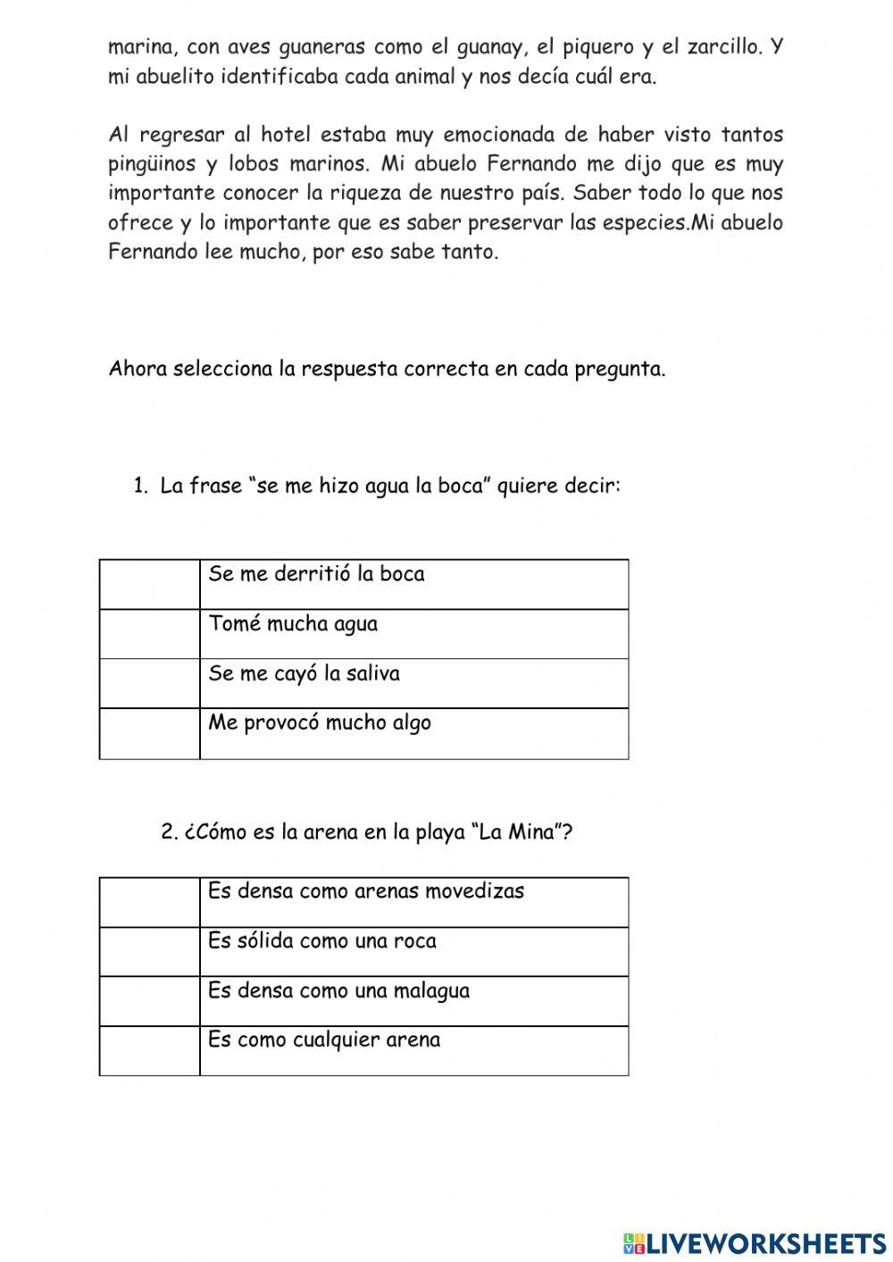 Comprensión Lectora