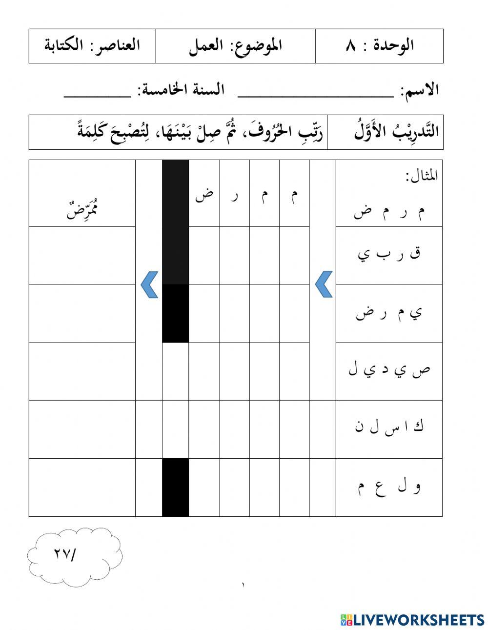 العمل - الكتابة