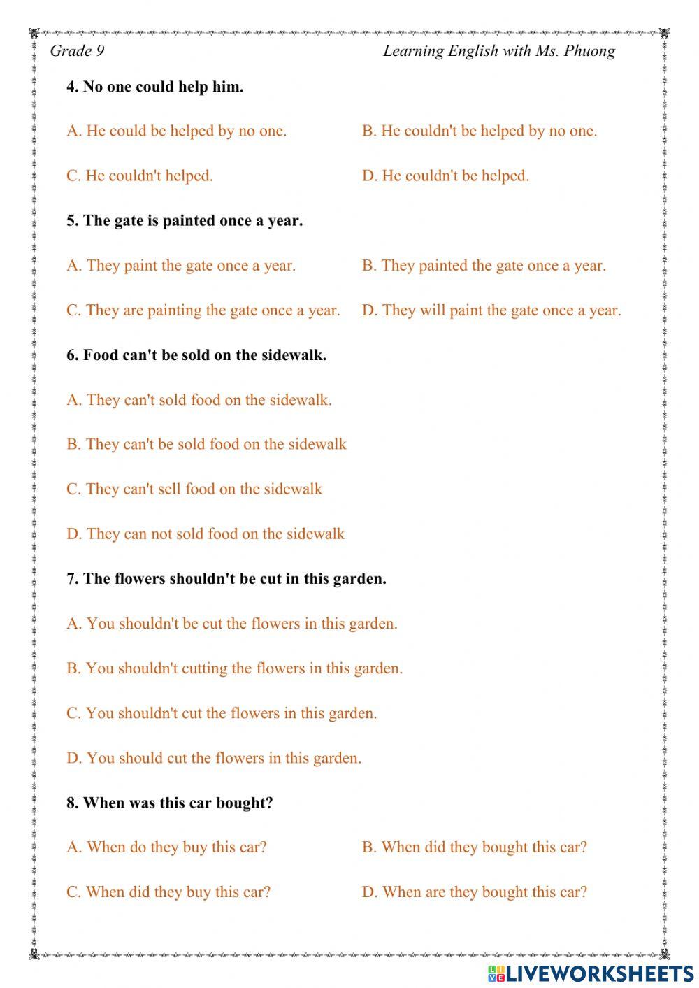 English 9 - Review unit 1-2 - CT cũ