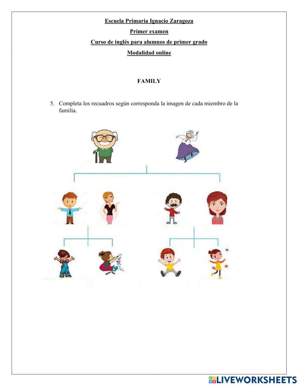 Examen primer año (modalidad en línea)