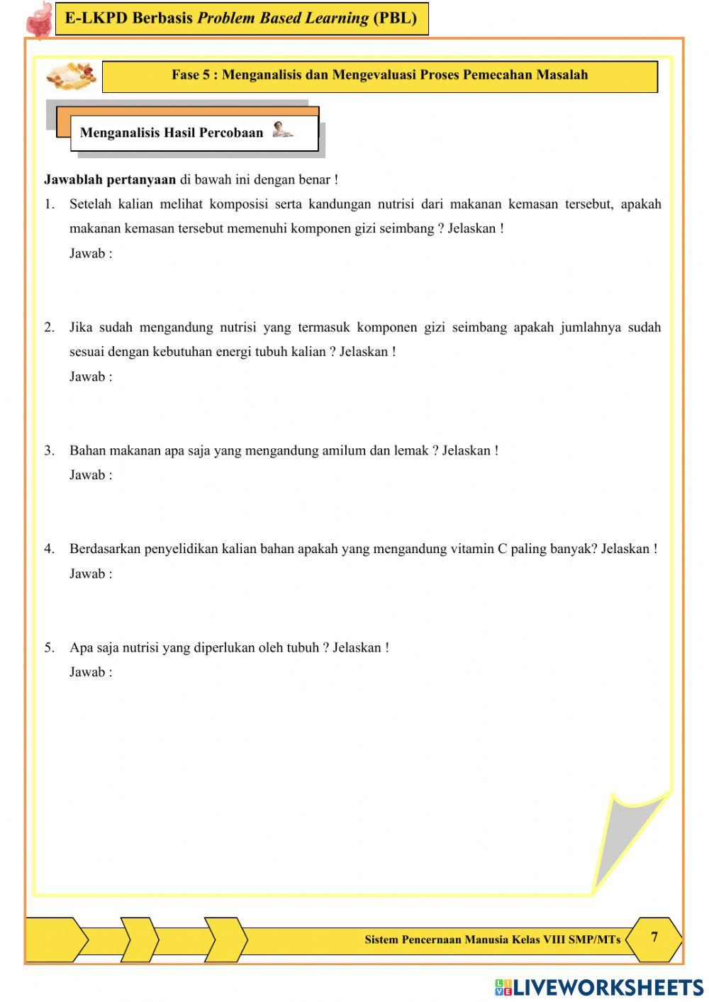 E-LKPD Berbasis PBL Sub Materi 1