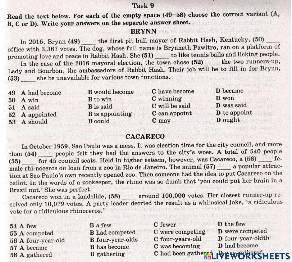 ZNO Use of English 15