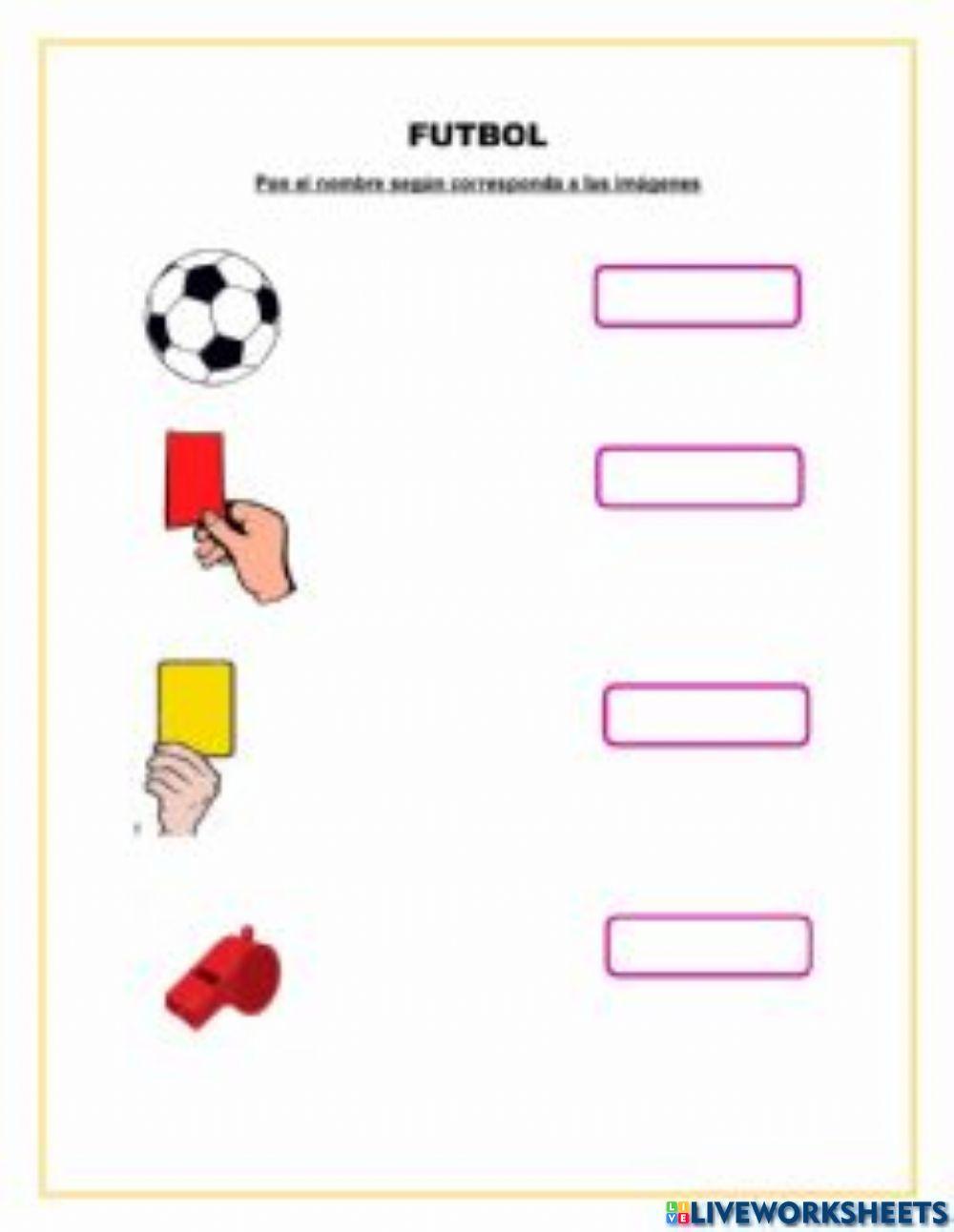 Futbol Material worksheet | Live Worksheets