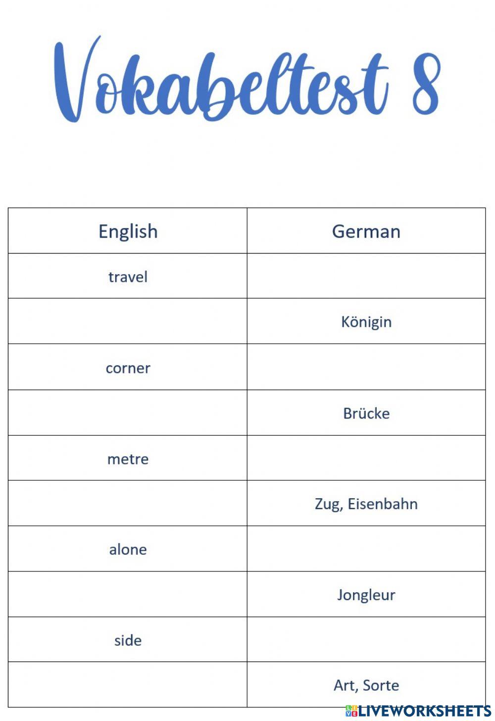 Vokabeln 8