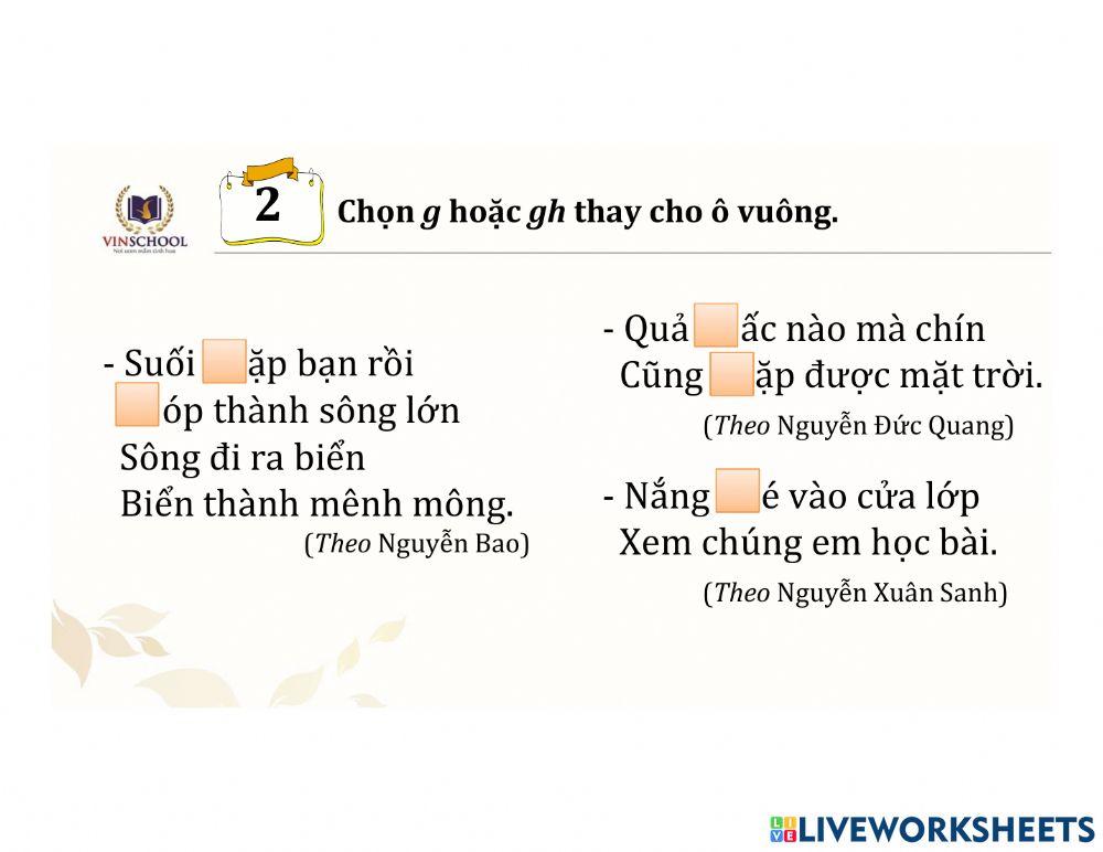 BT Chính tả Tuần 11