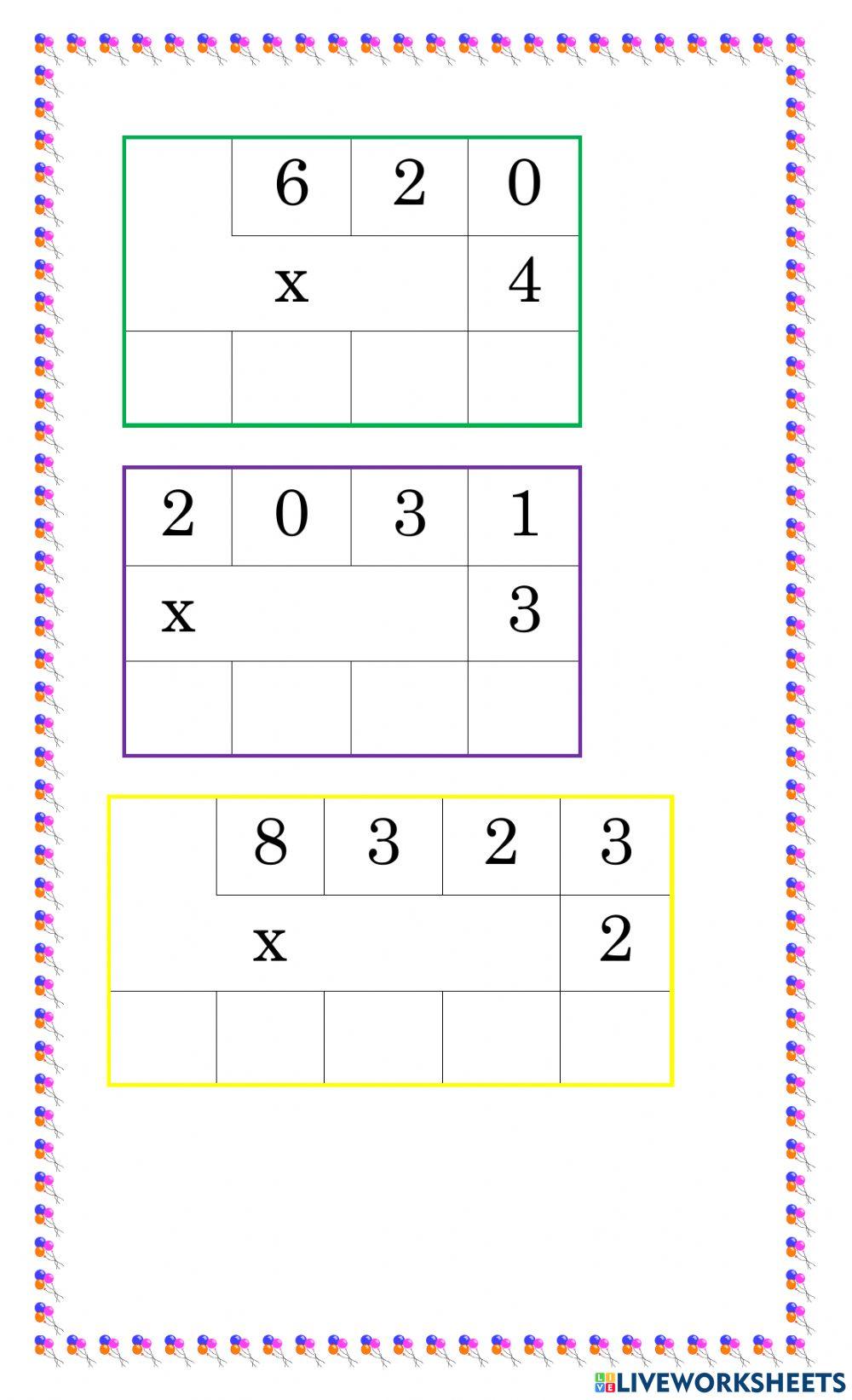Multiplication without Regrouping