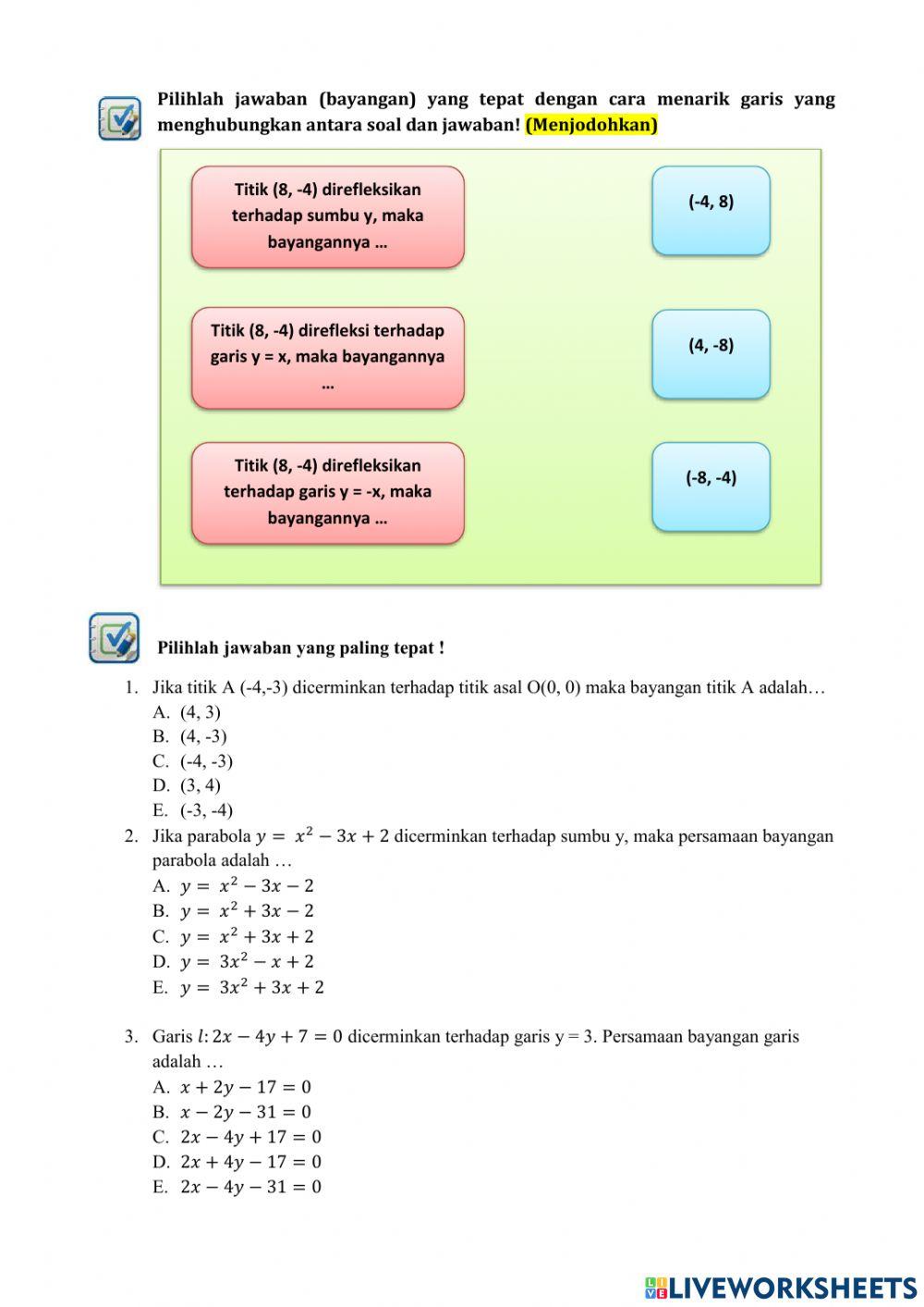 Tranformasi Geometri - Refleksi