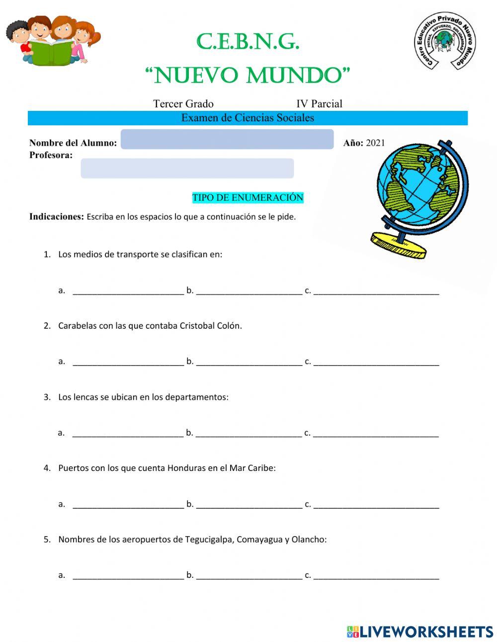 Examen de Ciencias Sociales