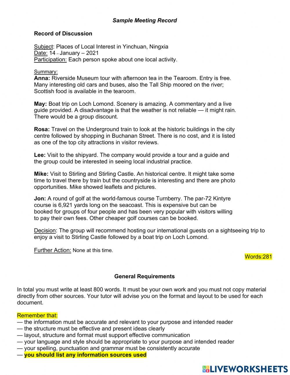 WC Lesson 09 - Outcome 2: Documents