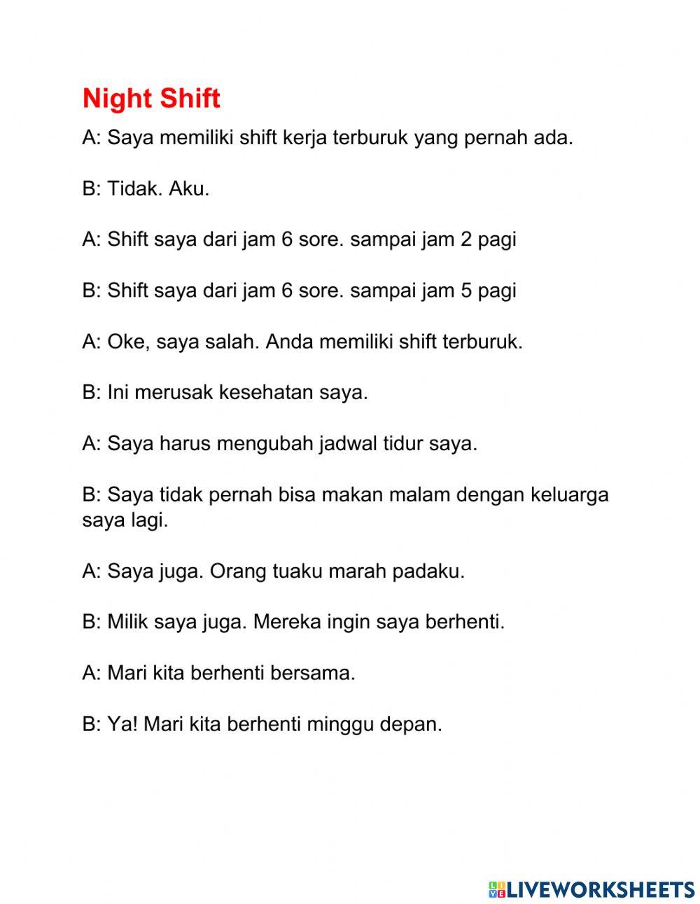 Speaking exercise 5th November