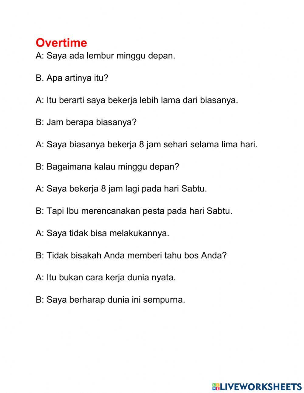 Speaking exercise 5th November