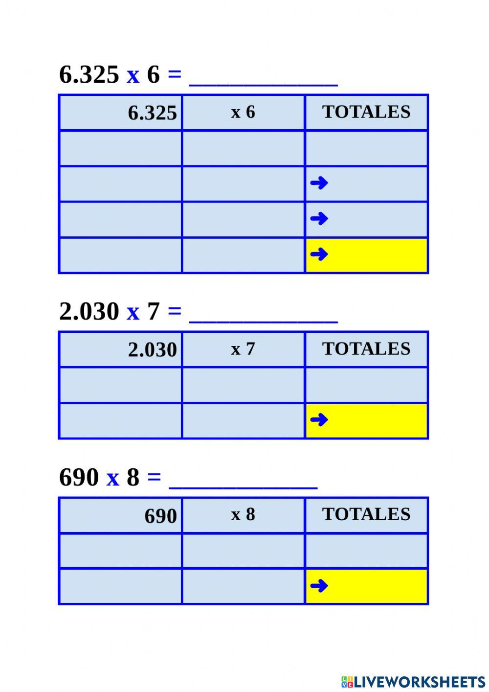 Multiplicaciones abn 1 cifra