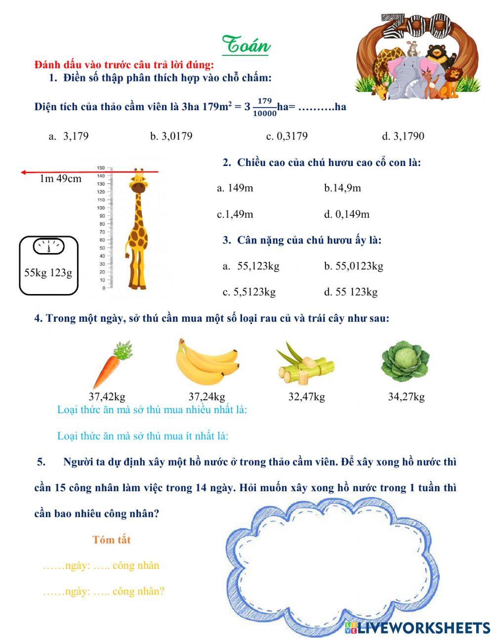 Bài tập ôn cuối tuần 7