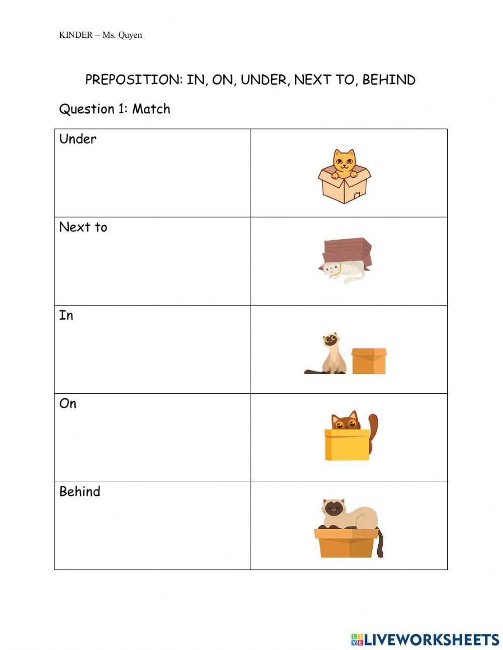Preposition for kinder