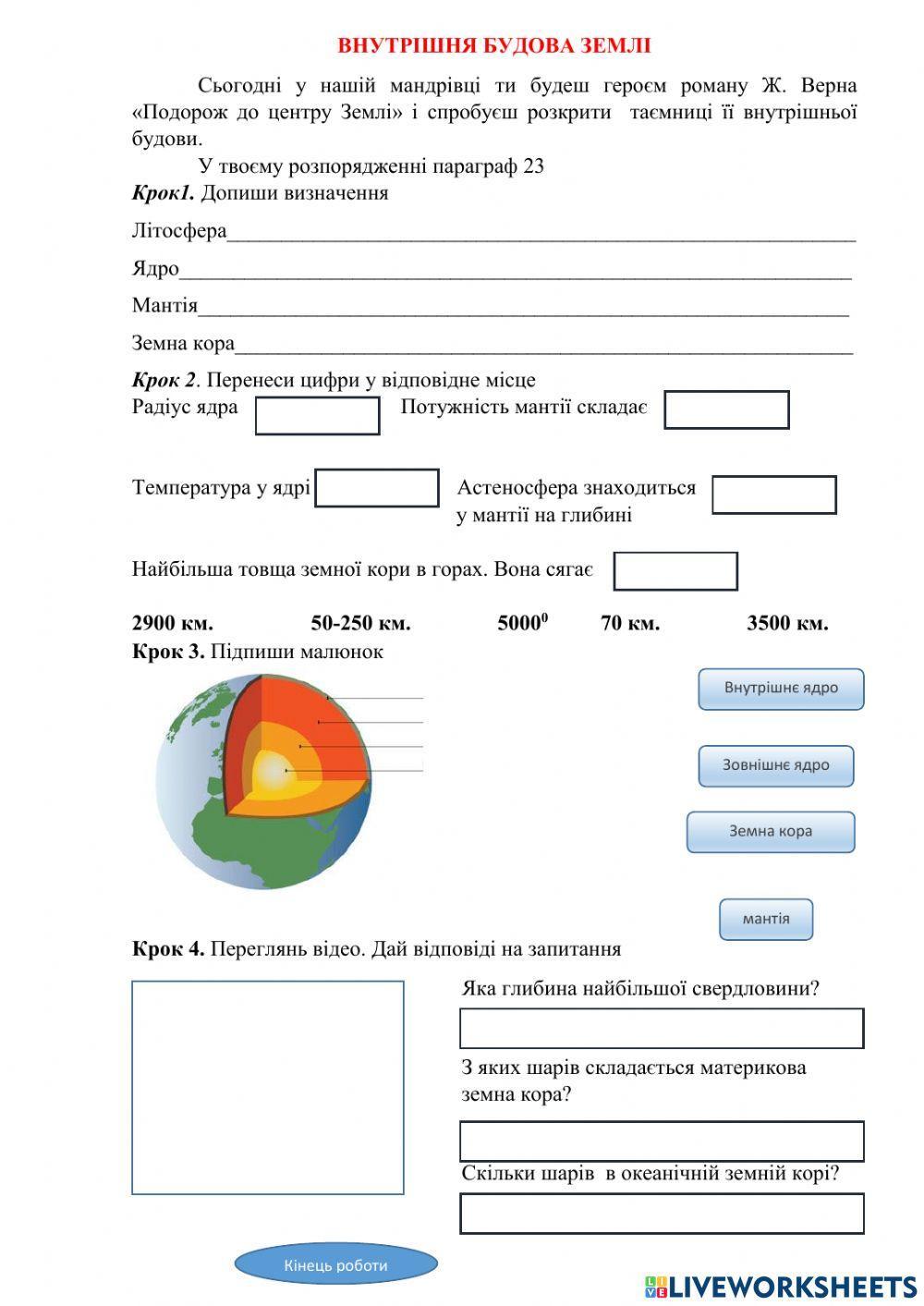 Внутрішня будова Землі