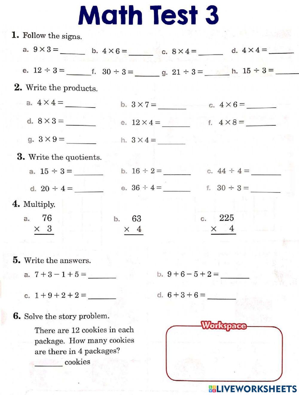 Math Test 3