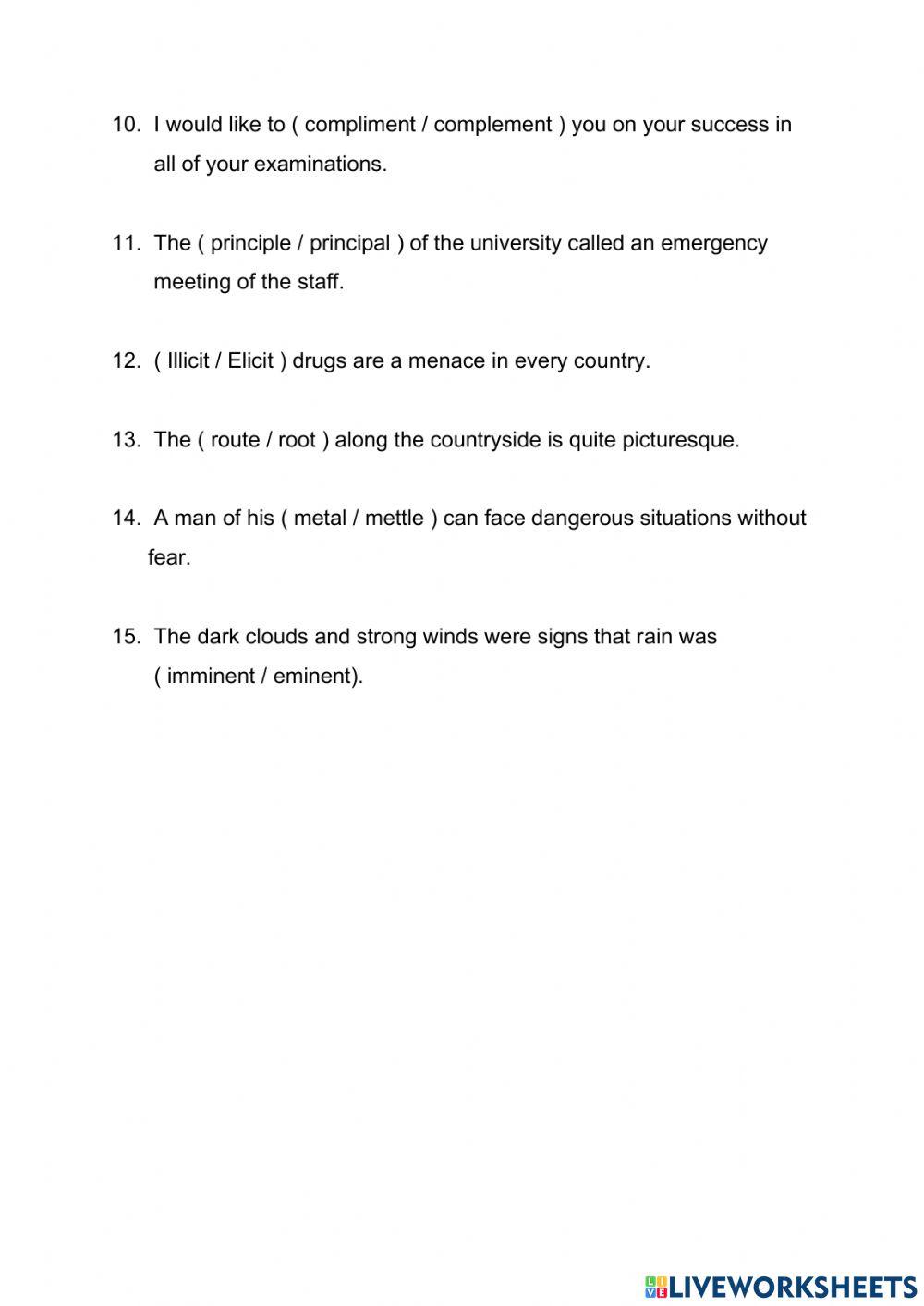 Homophones: Words that are Often Confused