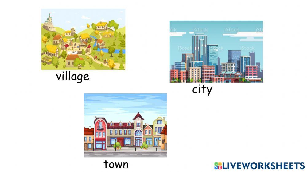 Village, town or city